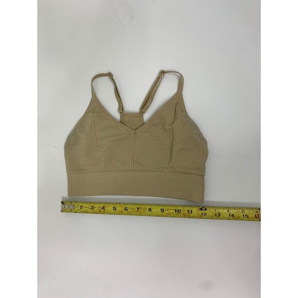 Victoria Secret Pink Active Cream Scoop Neck Seamless Sports Bra Size Small - Picture 6 of 10